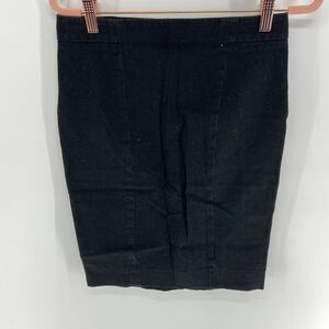 Gap Black exposed zipper cotton short Pencil Skirt Womens 0 career workwear